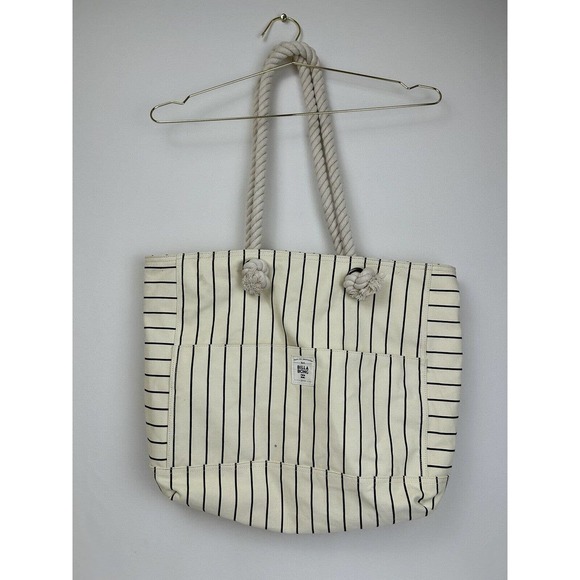Billabong Handbags - Billabong Rope Beach Bag pinstripe canvas